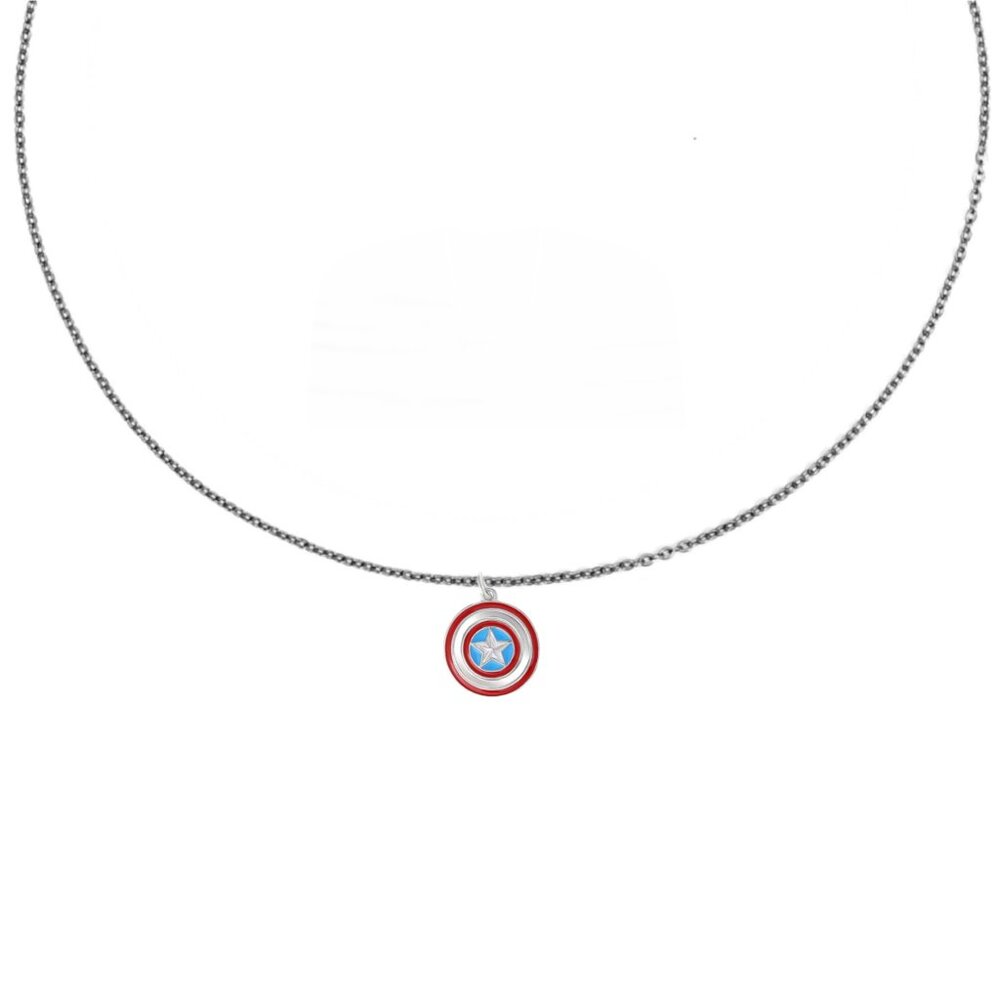 Marvel "Captain America's Shield" Silver Charm Necklace